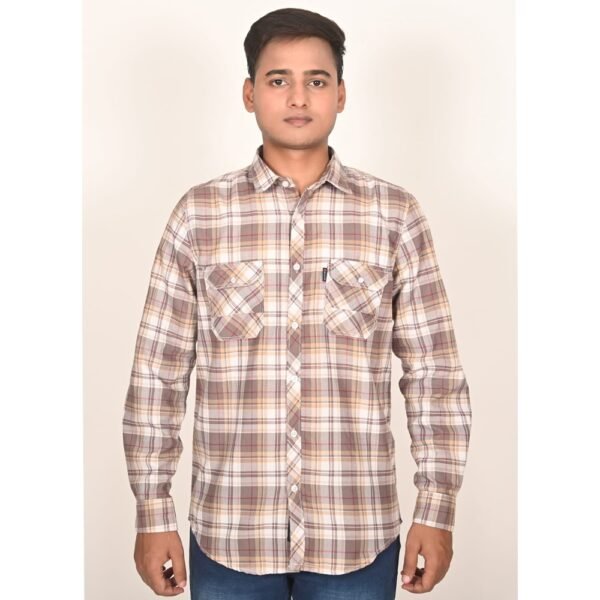 Double Pocket Full Sleeve Men's Regular Fit Full Sleeves Casual Shirt